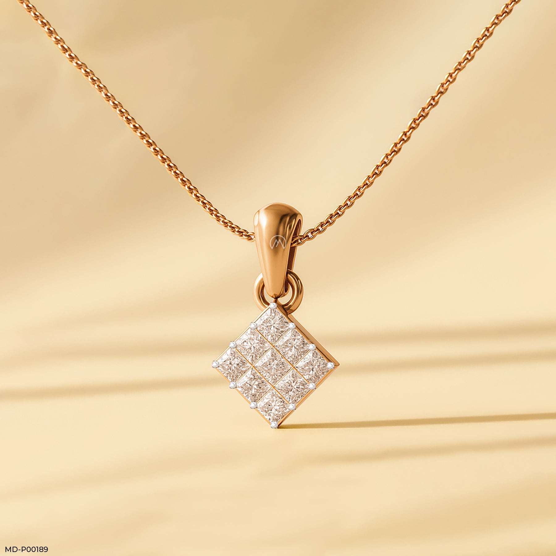 Celestia Tile Pendant 14K Yellow Gold