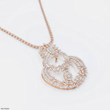 Floral Studded Diamond Pendants 14K Yellow Gold