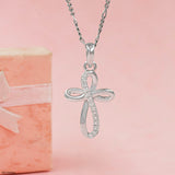 Loop Cross Diamond Pendants 14K Rose Gold