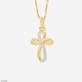 Loop Cross Diamond Pendants 14K Rose Gold