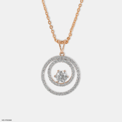 0.50 Carat Solitaire Round Pendant  14K Rose Gold