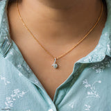 0.75 Carat Round Solitaire Starlit Pendant 14K Rose Gold