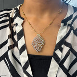 Traditional Leaf Diamond Pendants 18K White Gold
