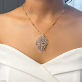 Traditional Leaf Diamond Pendants 9K Yellow Gold