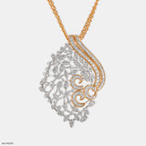 Traditional Leaf Diamond Pendants 18K White Gold