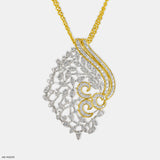 Traditional Leaf Diamond Pendants 18K White Gold