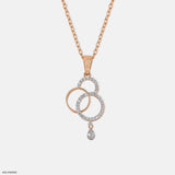 Delicate Round Diamond Pendant 9K Rose Gold