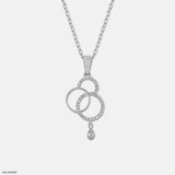 Delicate Round Diamond Pendant 9K Rose Gold