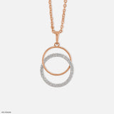 Circle Shaped Diamond Pendant 14K Yellow Gold