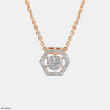 Hexagon Shaped Diamond Pendant 14K Rose Gold