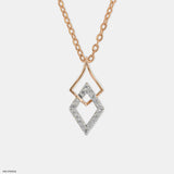 Square of Elegance Diamond Pendant 18K Yellow Gold