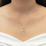 Square of Elegance Diamond Pendant 9K Yellow Gold