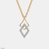 Square of Elegance Diamond Pendant 9K Yellow Gold