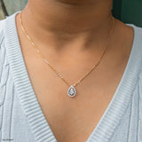 Sleek Statement Diamond Pendant 18K Yellow Gold