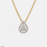 Sleek Statement Diamond Pendant 18K Yellow Gold