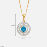 1.5 Carat Celestial Blue Lab Diamond Pendant 18K Yellow Gold