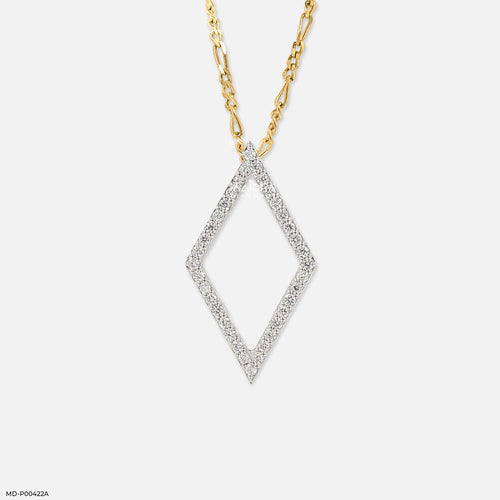 0.35 Carat Angular Lab Diamond Outline Pendant 9K White Gold