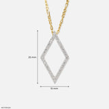 0.35 Carat Angular Lab Diamond Outline Pendant 9K White Gold