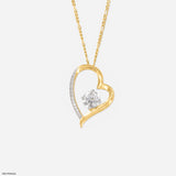 1 Carat Round Glance Pendant 14K Yellow Gold