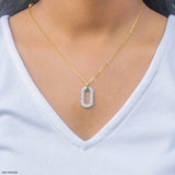 0.75 Carat Double Oval Lab Diamond Pendant 14K Yellow Gold