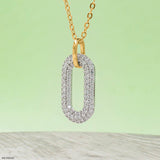 0.75 Carat Double Oval Lab Diamond Pendant 14K Yellow Gold