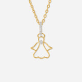 Angel Diamond Pendants 18K Yellow Gold