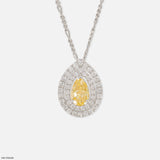 1.5 Carat Radiant Teardrop Halo Lab Diamond Pendant 14K Yellow Gold