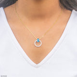 1.5 Carat Horizon Halo Lab Diamond Pendant 18K Yellow Gold