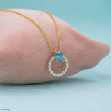 1.5 Carat Horizon Halo Lab Diamond Pendant 18K Yellow Gold