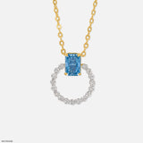 1.5 Carat Horizon Halo Lab Diamond Pendant 18K Yellow Gold