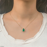 Emerald Raindrop Pendant 14K Rose Gold