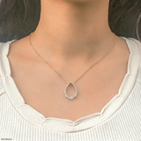 Emerald Raindrop Pendant 14K Rose Gold