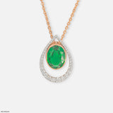 0.5 Carat Emerald Raindrop Pendant 9K Rose Gold
