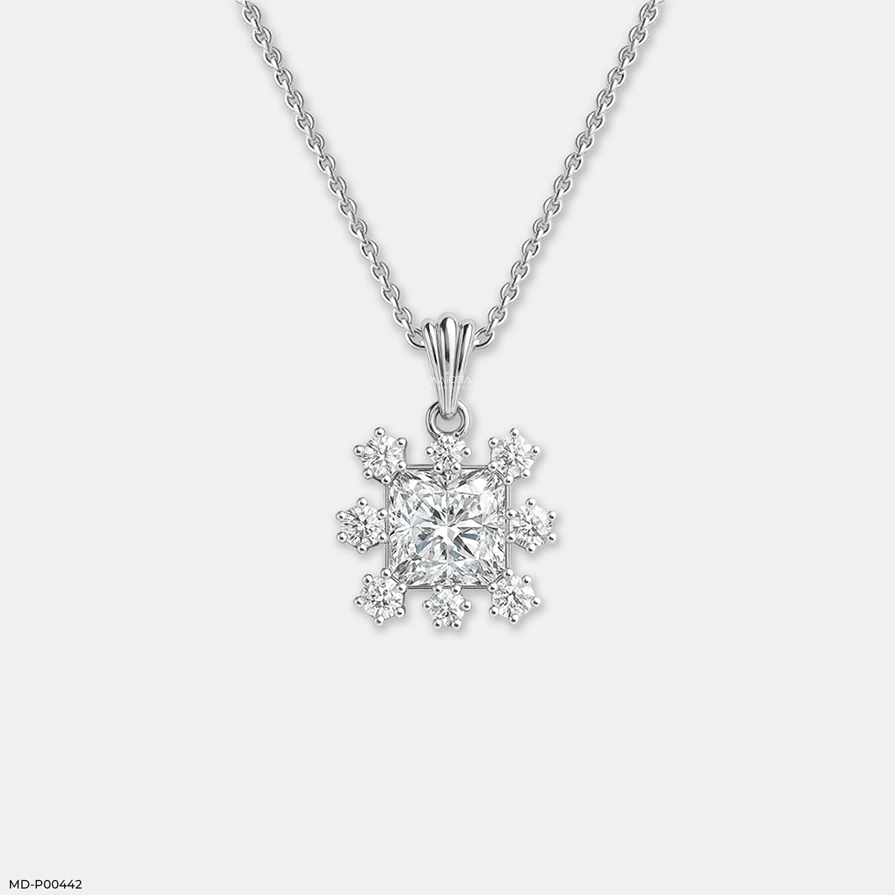 Princess Snowflake Pendant 14K Yellow Gold