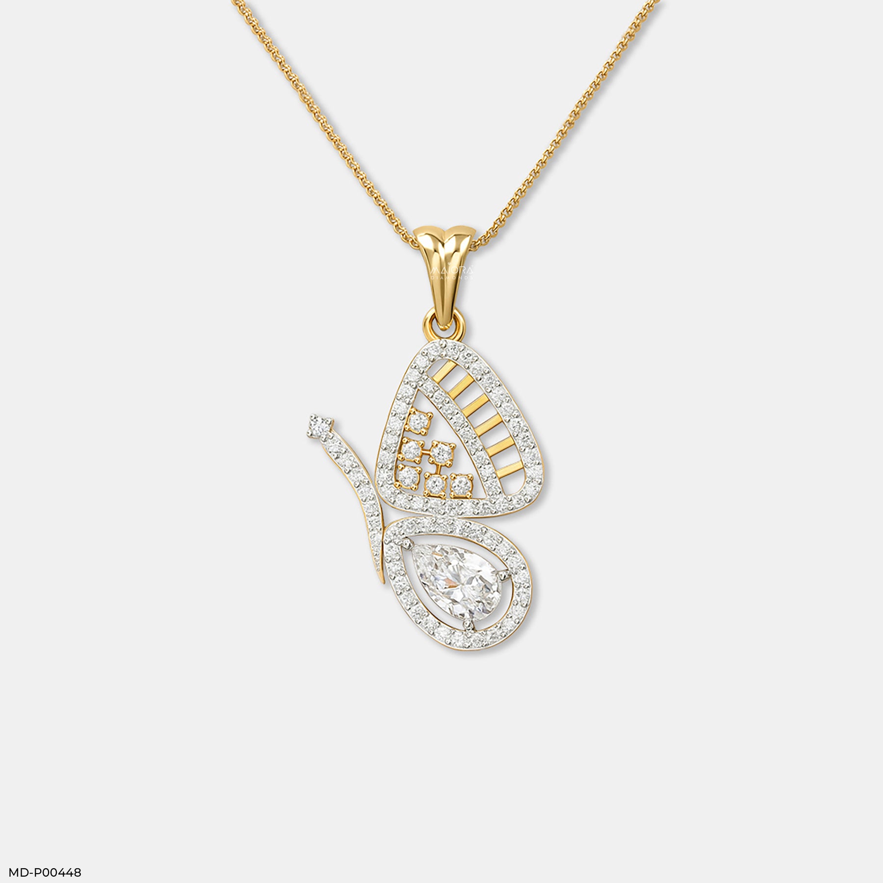 Butterfly Garden Pendant 14K Yellow Gold