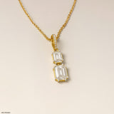 Cascading Emerald Pendant 14K Rose Gold