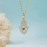 0.25 Carat Guardian Hand Lab Diamond Pendant 14K Rose Gold