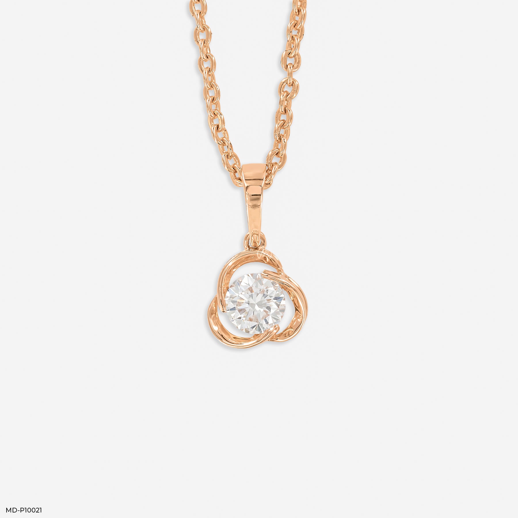 Celtic Knot Solitaire Pendant 14K Yellow Gold