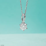 Love Knot Diamond Pendant 9K Rose Gold