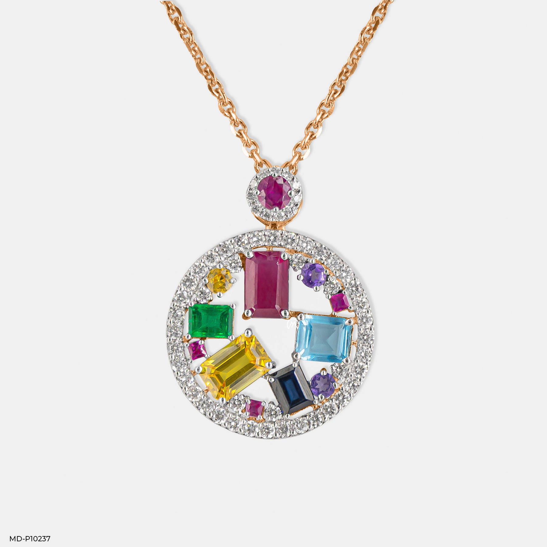 Kaleidoscope Diamond Pendant 14K Rose Gold