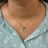 Hamsa Amora Pendants 14K Yellow Gold