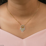 Hamsa Amora Pendants 9K Yellow Gold