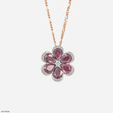 The Garnet Bloom Pendants 14K White Gold