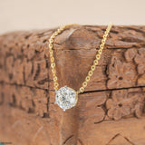 Classic Solitaire Diamond Pendant 14K Yellow Gold