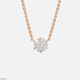 Classic Solitaire Diamond Pendant 14K Rose Gold