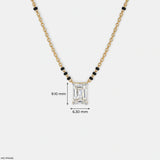 Emerald Solitaire Diamond Mangalsutra 9K Yellow Gold