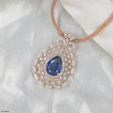 Royal Blue Drop Pendant 14K White Gold