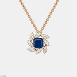 Sapphire Bloom Pendant 9K White Gold