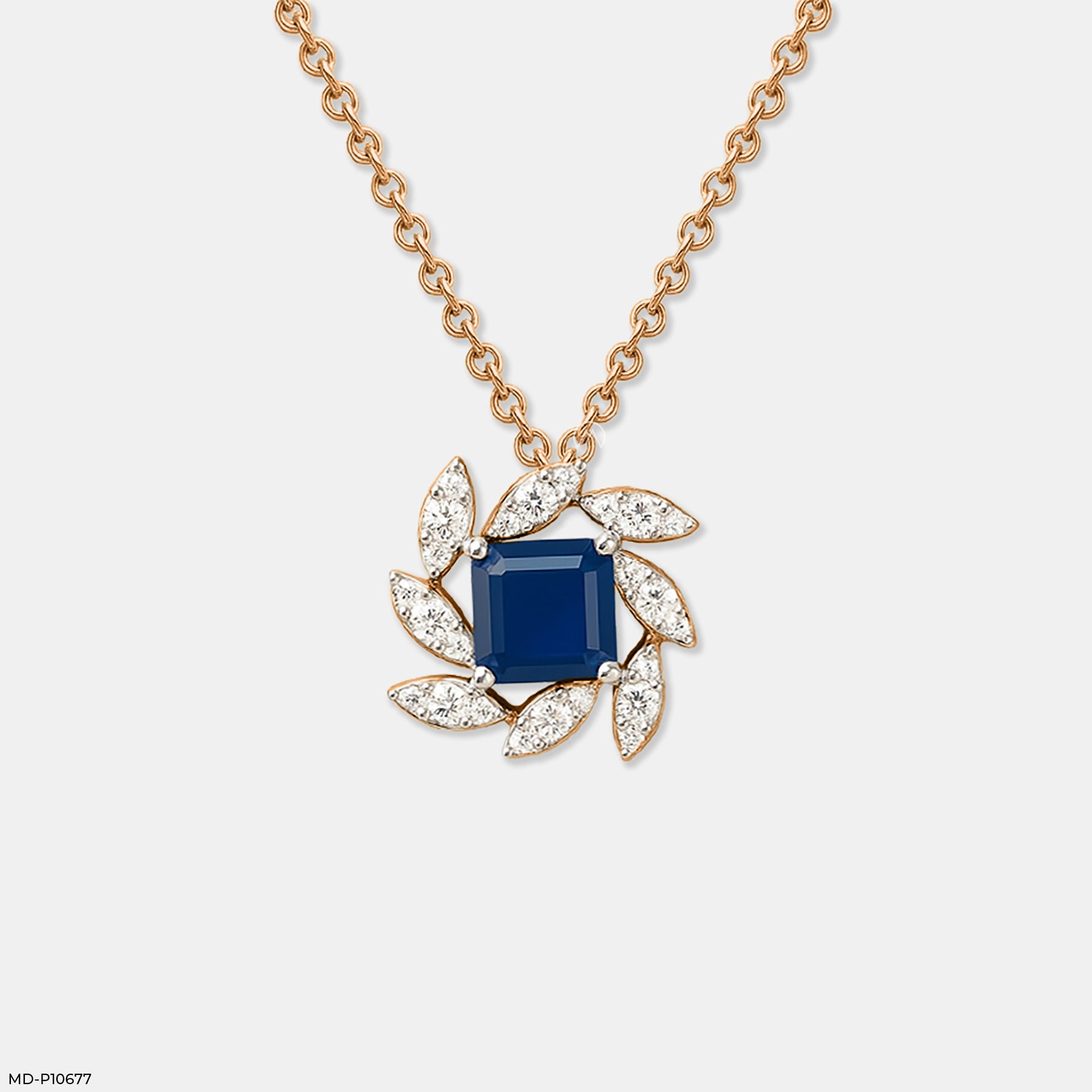 Sapphire Bloom Pendant 14K Yellow Gold