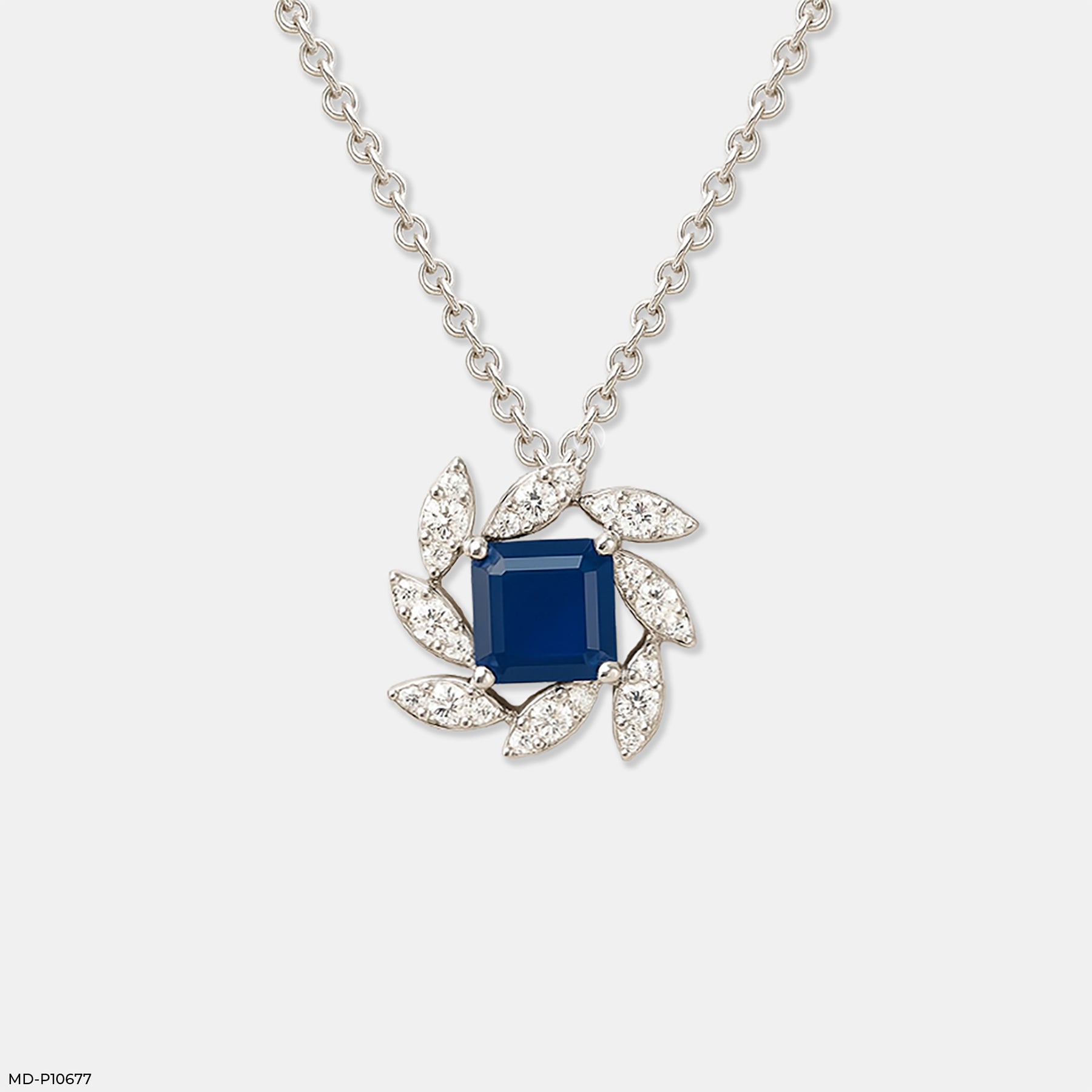 Sapphire Bloom Pendant 14K Yellow Gold